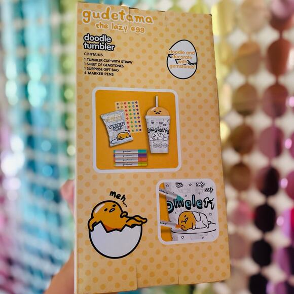 Gudetama The Lazy Egg Doodle Tumbler Cup - Picture 3 of 3
